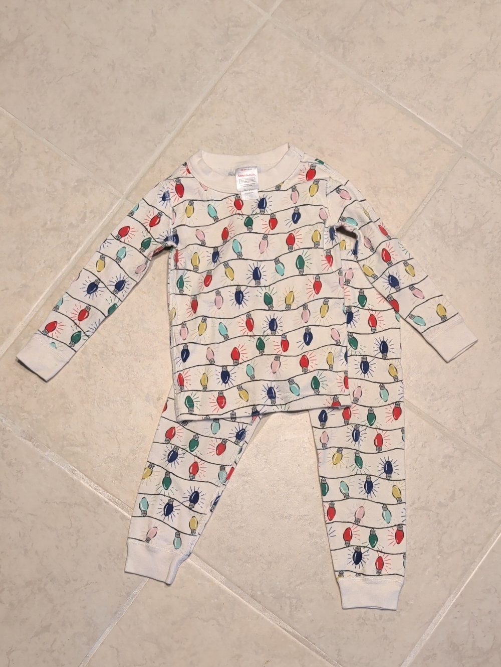 Hanna Andersson 2 Piece Holiday Lights Long Sleve Pajama Set